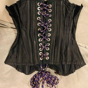 Black Corset with Purple Lacing